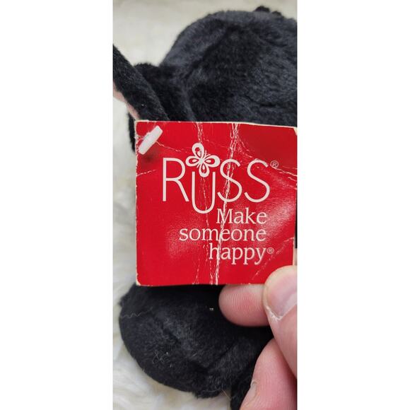 Russ Berrie 8" Shadow Black Cat Green Eyes Soft Plush Stuffed Animal Damaged Tag - Picture 4 of 7